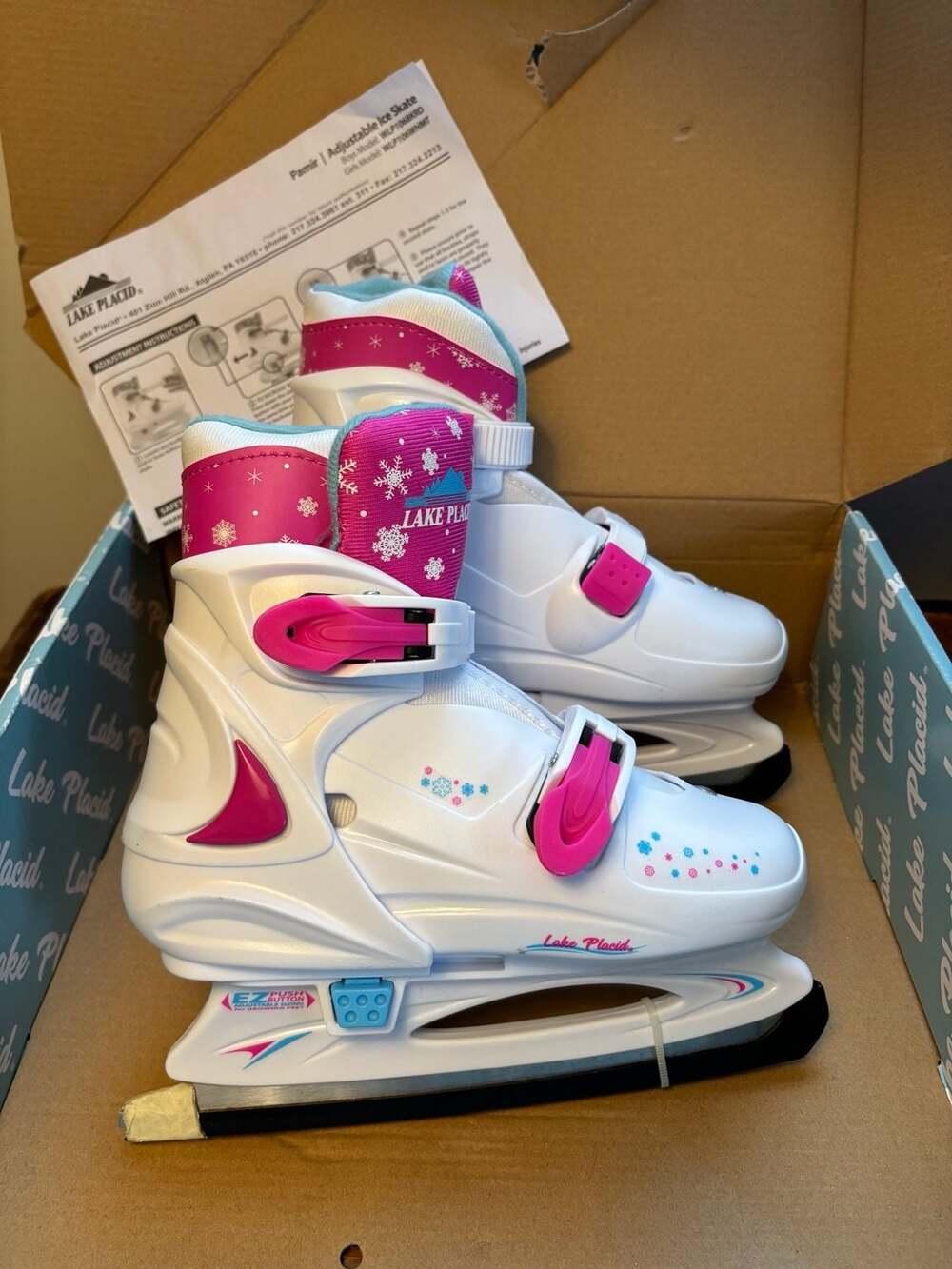 Lake Placid Girls' Adjustable Ice Skates in size 11-1.